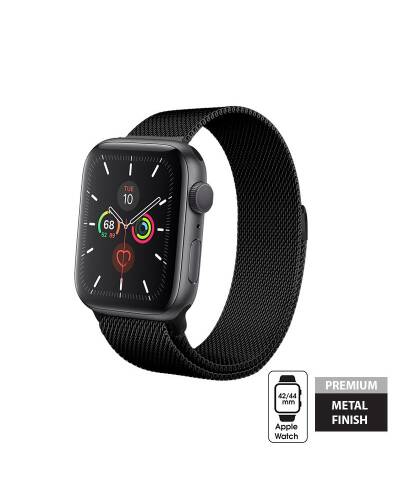 Pasek ze stali nierdzewnej do Apple Watch 42/44/45/49 mm Crong Milano Steel - czarny - zdjęcie 6