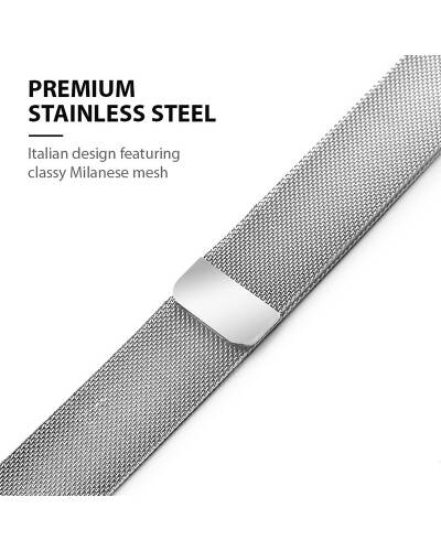 Pasek ze stali nierdzewnej do Apple Watch 42/44 mm Crong Milano Steel - srebrny - zdjęcie 5