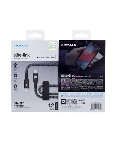 Kabel do iPhona/iPada USB-C/Lightning Momax Elite Link 1.2m - czarny - zdjęcie 7