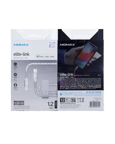 Kabel do iPhone/iPad USB-C/Lightning Momax Elite Link 1.2m - srebrny - zdjęcie 3