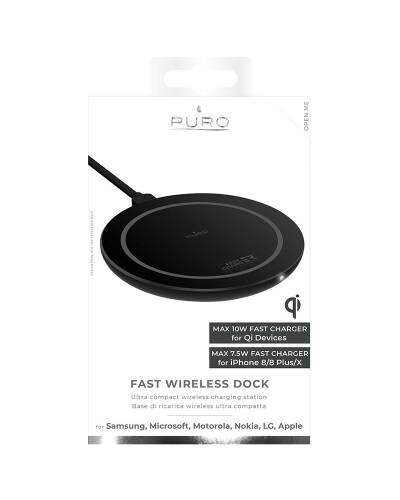 Ładowarka indukcyjna QI PURO Ultra Compact Wireless Charging Station - czarna - zdjęcie 4