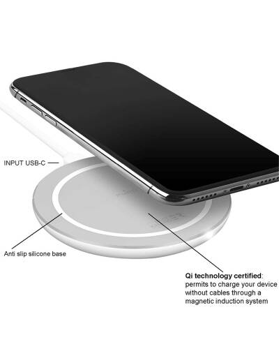 Ładowarka indukcyjna QI PURO Ultra Compact Wireless Charging Station - biała - zdjęcie 3