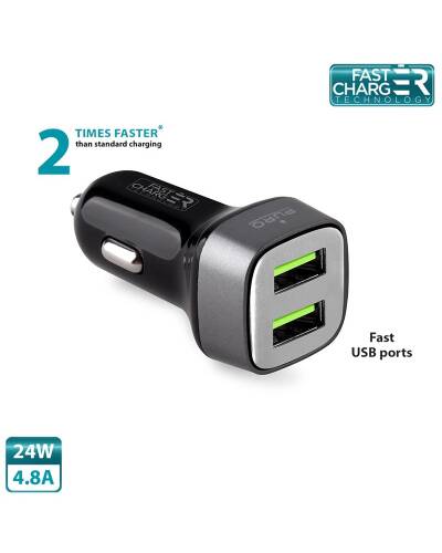 Ładowarka samochodowa RO Mini Car Fast Charger - czarna  - zdjęcie 1