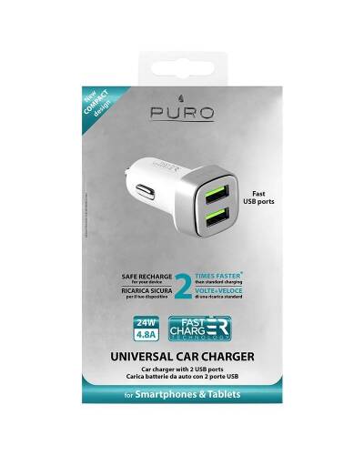 Ładowarka samochodowa PURO Mini Car Fast Charger - biała  - zdjęcie 3