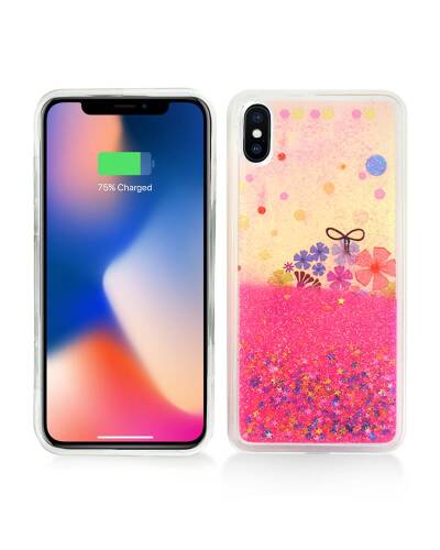 Etui do iPhone X/Xs Zizo Liquid Glitter Star Case - kwiaty  - zdjęcie 2