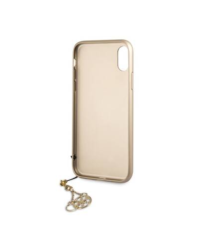 Etui do iPhone Xr z zawieszką Guess 4G Charms Collection - brązowe  - zdjęcie 3