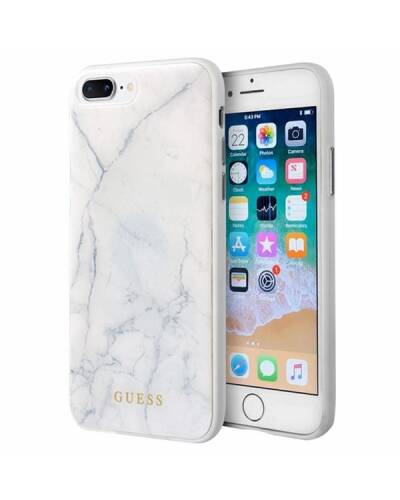 Guess Marble - Etui iPhone 8 Plus / 7 Plus biały - zdjęcie 1