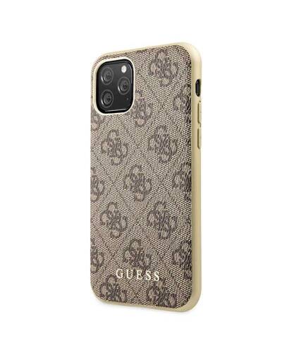 Etui do iPhone 11 Pro Guess 4G Charms Collection brązowe - zdjęcie 2