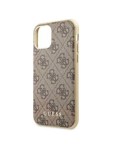 Etui do iPhone 11 Pro Guess 4G Charms Collection brązowe - zdjęcie 3