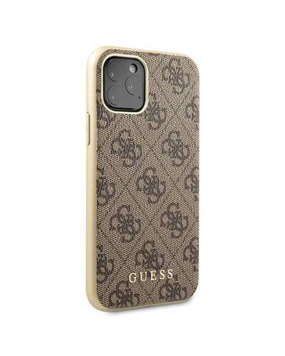 Etui do iPhone 11 Pro Guess 4G Charms Collection brązowe - zdjęcie 5