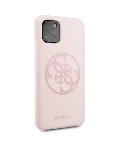 Etui do iPhone 11 Pro Guess Silicone 4G jasny różowy - zdjęcie 3