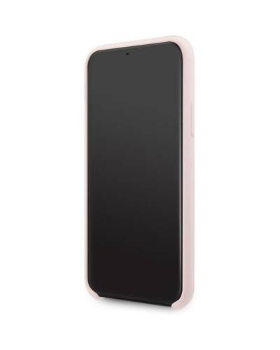 Etui do iPhone 11 Pro Guess Silicone 4G jasny różowy - zdjęcie 4