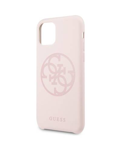 Etui do iPhone 11 Pro Guess Silicone 4G jasny różowy - zdjęcie 5