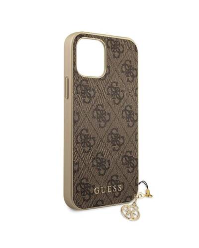Etui iPhone 12 / 12 Pro Guess 4G Charms Collection - brązowe - zdjęcie 8