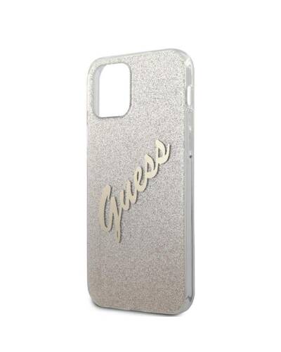  Etui do iPhone 12/12 Pro Guess Glitter Gradient Script - złote  - zdjęcie 6