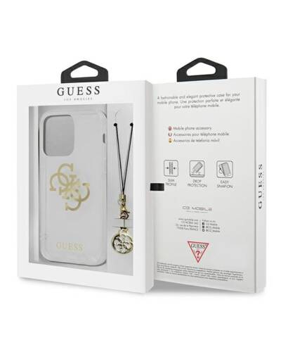 Etui do iPhone 13 Pro Guess 4G Big Logo Charm Gold - złoty charms - zdjęcie 8