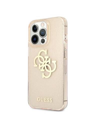 Etui do iPhone 13 Pro Guess Glitter 4G Big Logo - złoty - zdjęcie 2