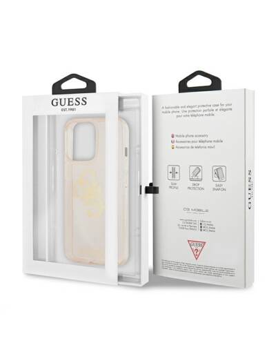 Etui do iPhone 13 Pro Guess Glitter 4G Big Logo - złoty - zdjęcie 8