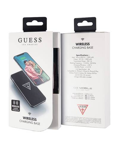 Ładowarka indukcyjna Guess Wireless Charging Base 5W, 1A czarny - zdjęcie 6
