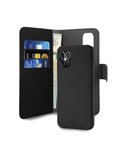 Etui do iPhone 12/12 Pro PURO Wallet Detachable - czarne   - zdjęcie 1