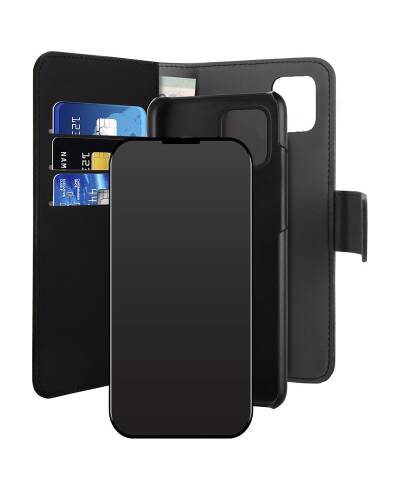 Etui do iPhone 12/12 Pro PURO Wallet Detachable - czarne   - zdjęcie 2