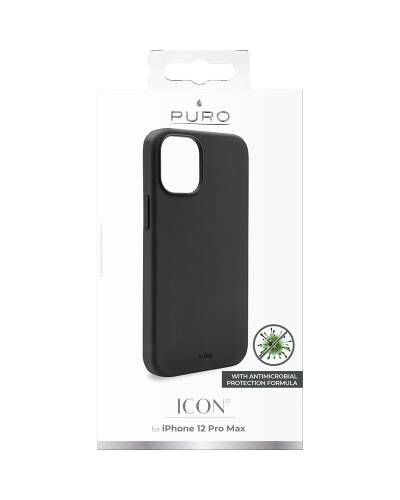 Etui iPhone 12 Pro Max z ochroną antybakteryjną PURO ICON - czarne - zdjęcie 6