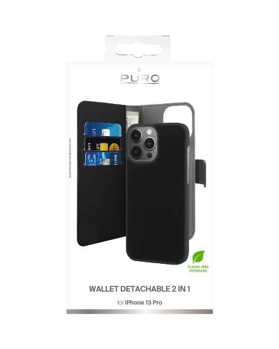Etui do iPhone 13 Pro PURO Wallet Detachable 2w1 czarne - zdjęcie 3
