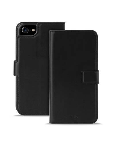 Etui do iPhone 6/6s/7/8/SE 2020 z kieszeniami na karty PURO Booklet Wallet Case - czarny - zdjęcie 4