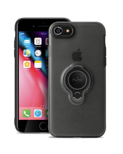 Etui do iPhone 7/8/SE 2020 PURO Magnet Ring Cover - czarne  - zdjęcie 1