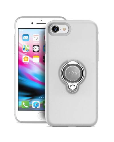 Etui do iPhone 7/8/SE 2020 PURO Magnet Ring Cover - białe  - zdjęcie 1