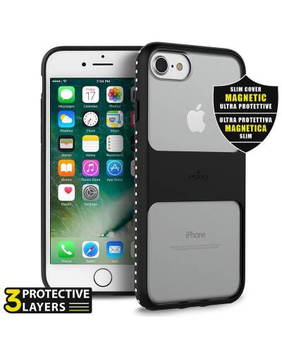 Etui do iPhone 6/6s/7/8/SE 2020 PURO Impact Pro Magnet Shield - czarne  - zdjęcie 1