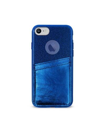 Etui iPhone 6/6s/7/8/SE 2020 PURO Shine Pocket - niebieskie  - zdjęcie 3