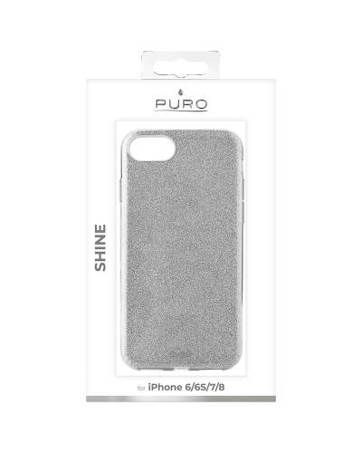 Etui do iPhone 6/6s/7/8/SE 2020 PURO Glitter Shine Cover - srebrne - zdjęcie 3
