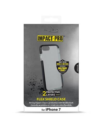 Etui do iPhone 7/8/SE 2020 PURO Impact Pro Flex Shield - czarne  - zdjęcie 5