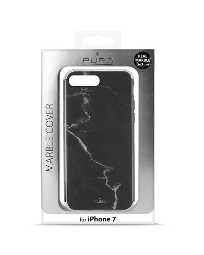 Etui do iPhone 6/6s/7/8/SE 2020 PURO Marble Cover - czarne  - zdjęcie 4