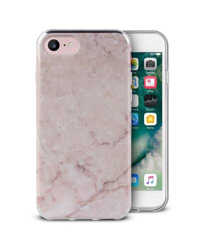 Etui do iPhone 6/6s/7/8/SE 2020 PURO Marble Cover - różowe  - zdjęcie 1