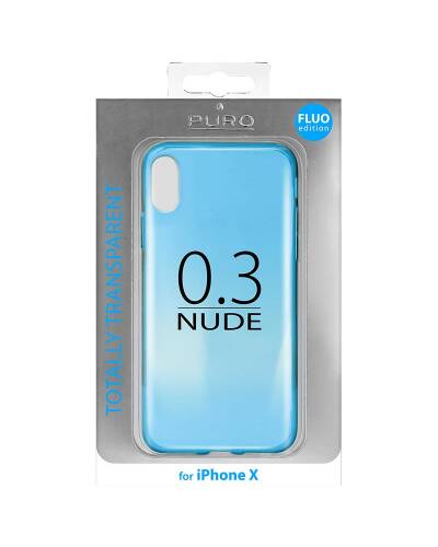 PURO 0.3 Nude - Etui iPhone X (Fluo Blue) - zdjęcie 5