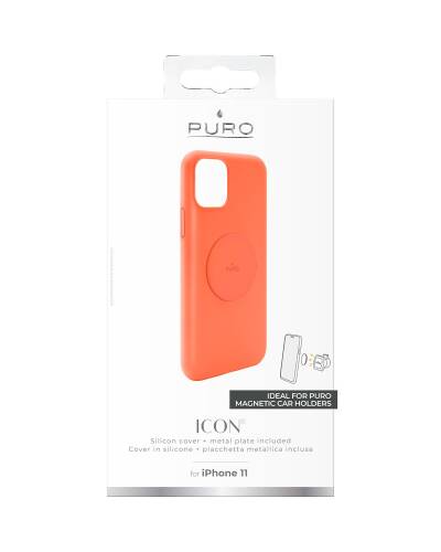Etui magnetyczne do iPhone 11 Puro ICON + Cover - pomarańczowe - zdjęcie 2