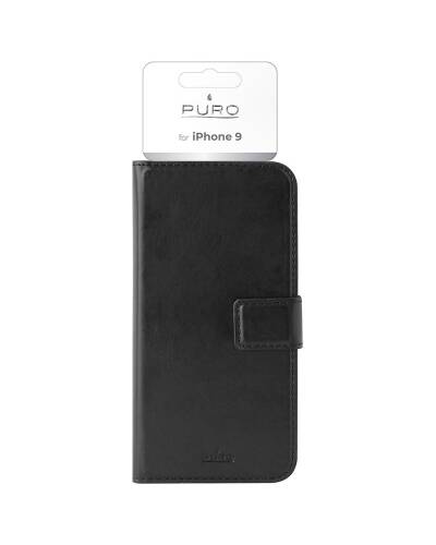 Etui do iPhone XR z kieszeniami na karty PURO Booklet Wallet Case - czarne - zdjęcie 3