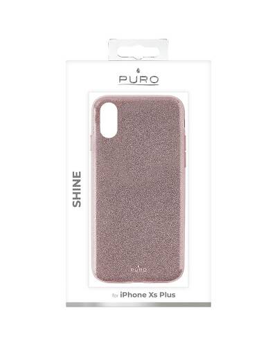 Etui do iPhone Xs Max PURO Glitter Shine Cover - różowo złote  - zdjęcie 2