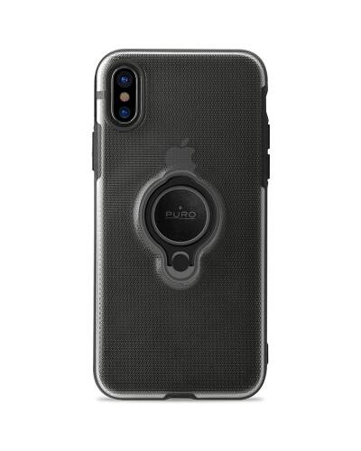 Etui do iPhone X PURO Magnet Ring Cover - czarne  - zdjęcie 2