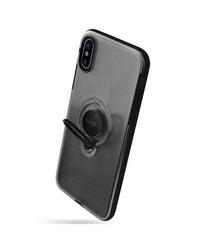 Etui do iPhone X PURO Magnet Ring Cover - czarne  - zdjęcie 4