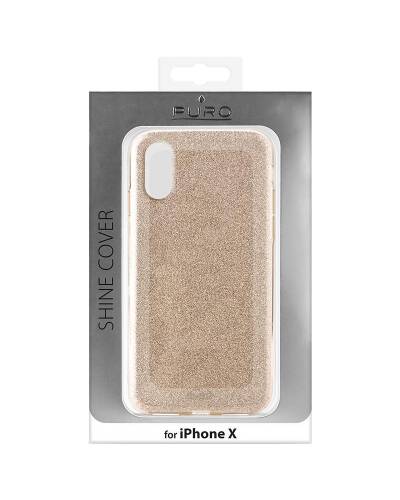 Etui do iPhone X PURO Glitter Shine Cover - złote - zdjęcie 3