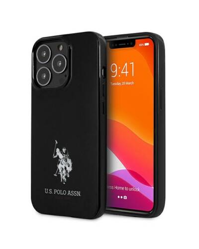 Etui do iPhone 13 Pro US Polo Assn Horses Logo czarne - zdjęcie 1