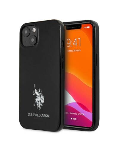 Etui do iPhone 13 US Polo Assn Horses Logo czarne - zdjęcie 1