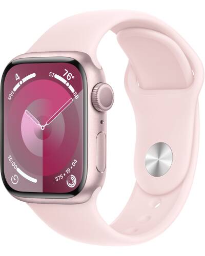 Apple Watch S9 41mm aluminium w kolorze różowym z paskiem sportowym w kolorze jasnoróżowym - M/L - zdjęcie 1