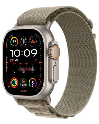 Apple Watch Ultra 2 49mm + Cellular tytan z opaską Alpine w kolorze moro - Small - zdjęcie 1