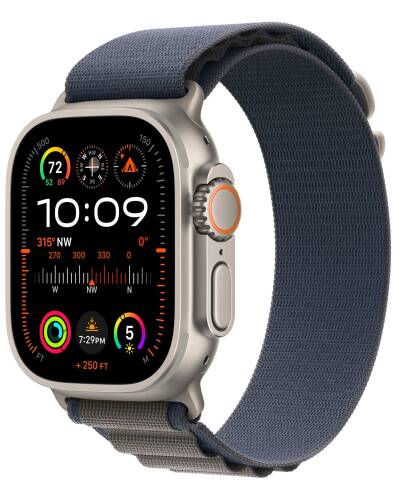 Apple Watch Ultra 2 49mm + Cellular tytan z opaską Alpine w kolorze niebieskim - Small - zdjęcie 1