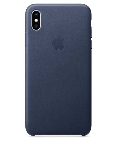 Etui do iPhone Xs Max Apple Leather Case - nocny błękit - zdjęcie 1