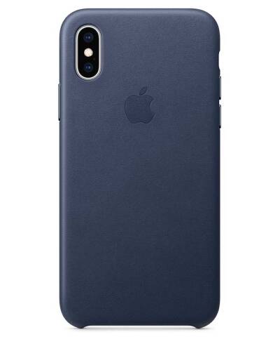 Etui do iPhone X/XS Apple skórzane w kolorze nocnego błękitu - zdjęcie 2